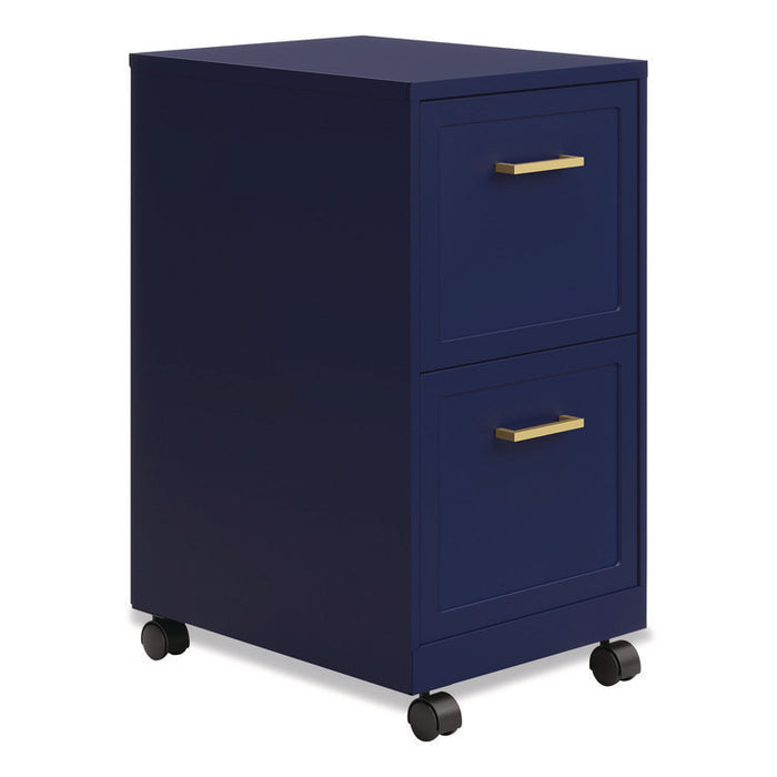 Two-Drawer Mobile Vertical File, 2 Letter-Size File Drawers, 14.25 x 18 x 26.7, Navy
