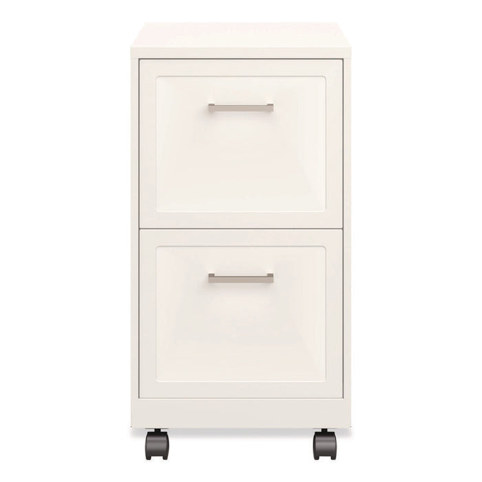Two-Drawer Mobile Vertical File, 2 Letter-Size File Drawers, 14.25 x 18 x 26.7, Pearl White