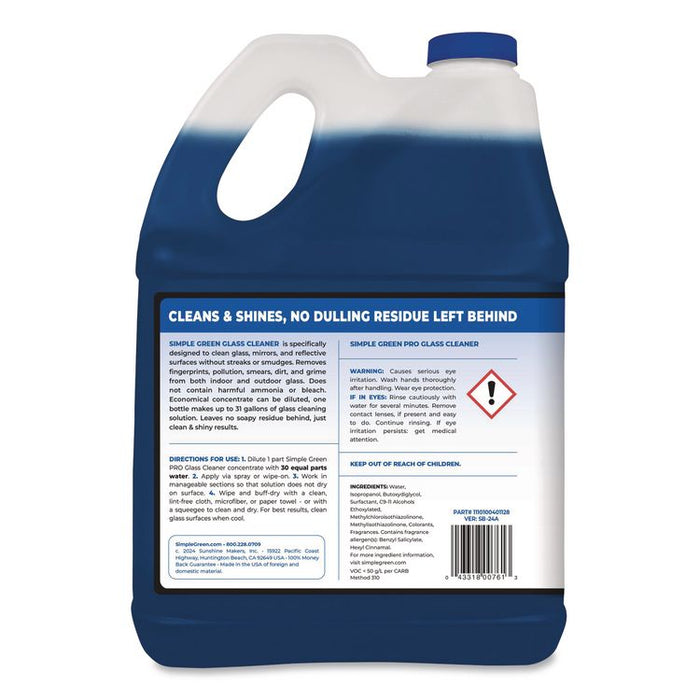 Pro Glass Cleaner, 1 gal Bottle, 4/Carton
