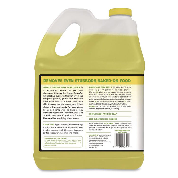 Pro Dish Soap, Sparkling Citrus Scent, 1 gal Bottle, 4/Carton