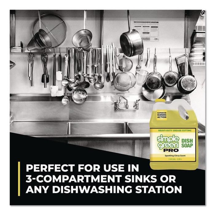 Pro Dish Soap, Sparkling Citrus Scent, 1 gal Bottle, 4/Carton