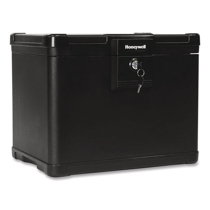 Molded Fire and Water File Chest, 16 x 12.6 x 13, 0.6 cu ft, Black