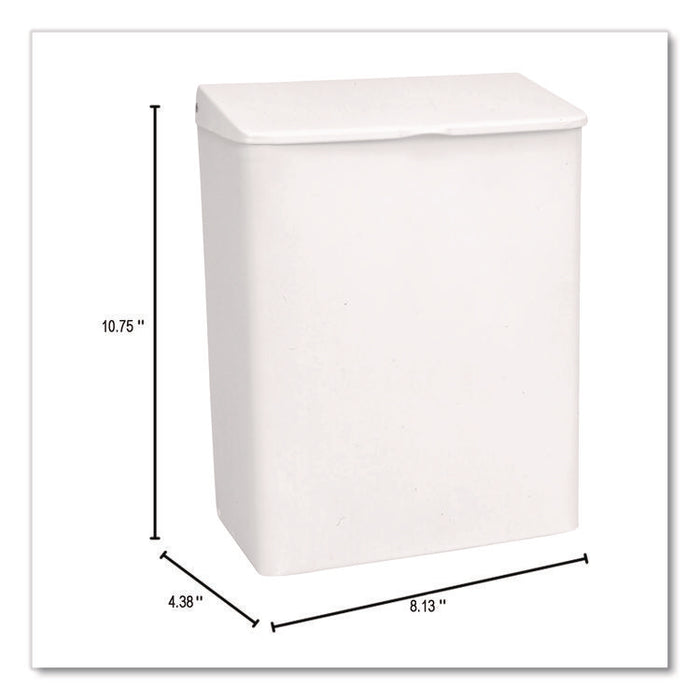 Enamel Feminine Napkin Receptacle, Metal, White