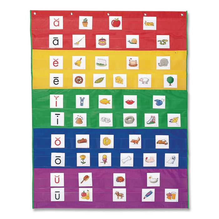 Rainbow Pocket Chart, 10 Pockets, 33.5" w x 42" h, Assorted Colors