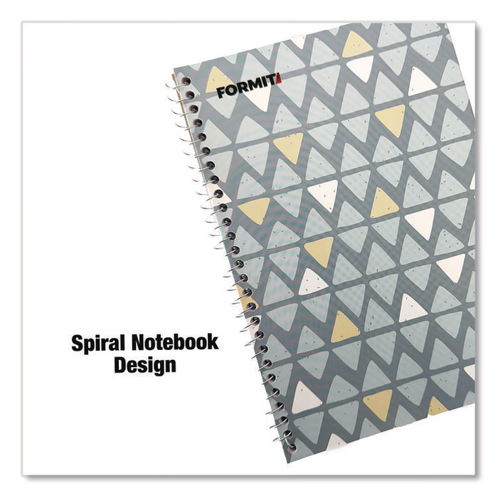 Notebook, Triangle Pattern, 1-Subject, Wide/Legal Rule, Blue/Yellow/Light Blue, (70) 8.75 x 6 Sheets
