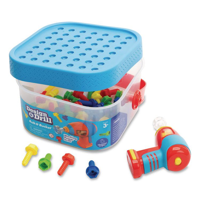 Design and Drill Bolt-It Bucket, Ages 3 to 7, 53 Pieces