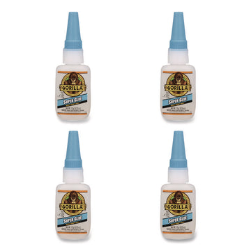 Super Glue, 0.53 oz, Dries Clear, 4/Carton