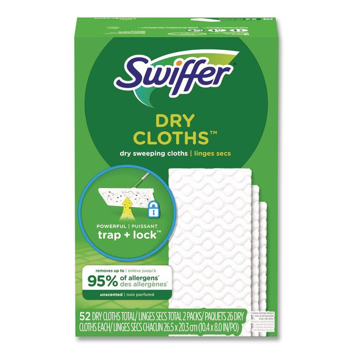 Dry Refill Cloths, 10.4 x 8, White, 52/Box, 3 Boxes/Carton