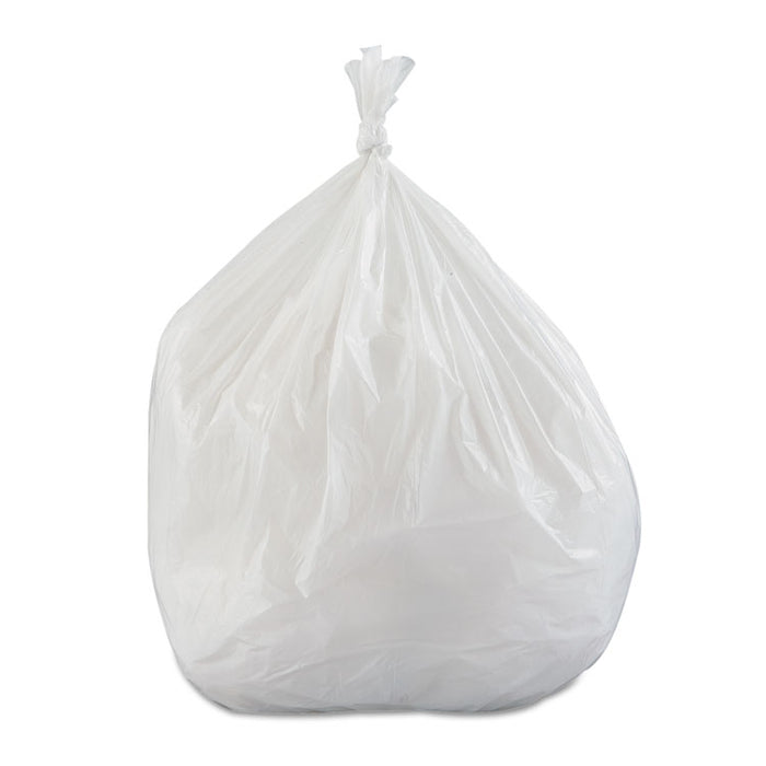 Low-Density Commercial Can Liners, 30 gal, 0.7 mil, 30" x 36", White, Interleaved Roll, 25 Bags/Roll, 8 Rolls/Carton