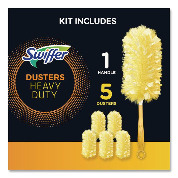 Heavy Duty Dusters Starter Kit, 6" Handle with Two Disposable Dusters, 4 Kits/Carton
