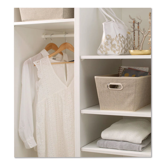 Storage Tote, Medium, 7.5" x 10.8" x 13", Tan