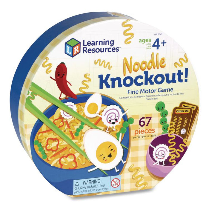 Noodle Knockout Fine Motor Game, 1 to 4 Players, Ages 4 and Up, 67 Pieces
