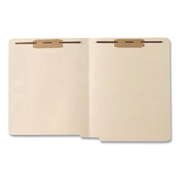Heavy-Duty End Tab Fastener Folders, Straight Tab, Expands 0.75", 2 Fasteners, Letter Size, Manila, 250/Carton