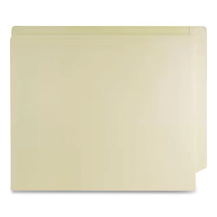 Full Pocket End Tab Fastener Folders, Straight Tab, Expands 0.75", 2 Fasteners, Letter Size, Manila, 50/Box