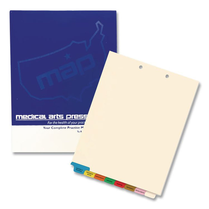 Top Tab Medical Chart Indexes, 8-Tab, Assorted Medical, 11 x 8.5, Manila, 50/Box