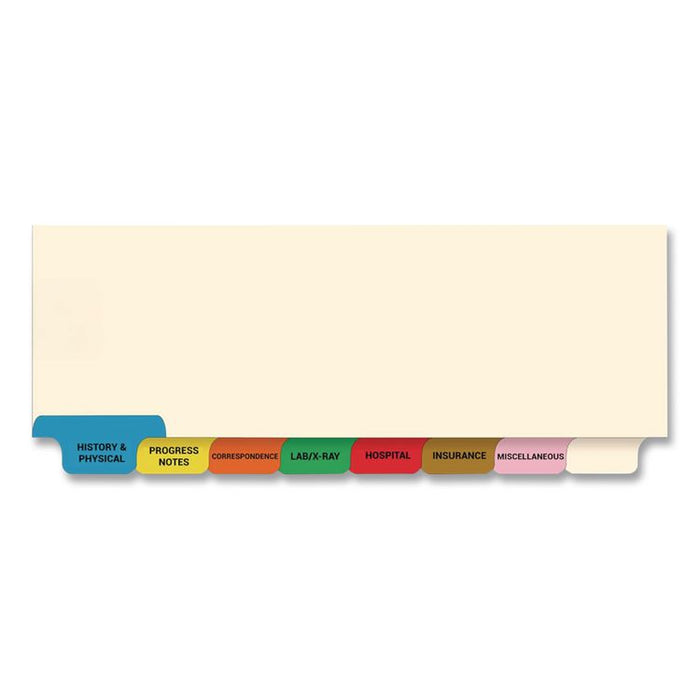 Top Tab Medical Chart Indexes, 8-Tab, Assorted Medical, 11 x 8.5, Manila, 50/Box