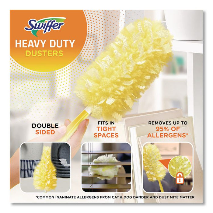 Heavy Duty Dusters with Extendable Handle, Plastic Handle Extends to 3 ft, 1 Handle and 3 Dusters/Kit, 6 Kits/Carton