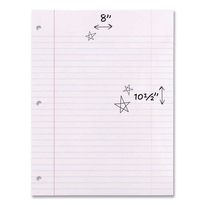 Filler Paper, 3-Hole, 8 x 10.5, Wide/Legal Rule, 200/Pack