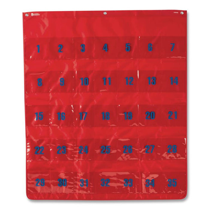 Multi-Use Storage Pocket Chart, 35 Pockets, 13 x 18, Red