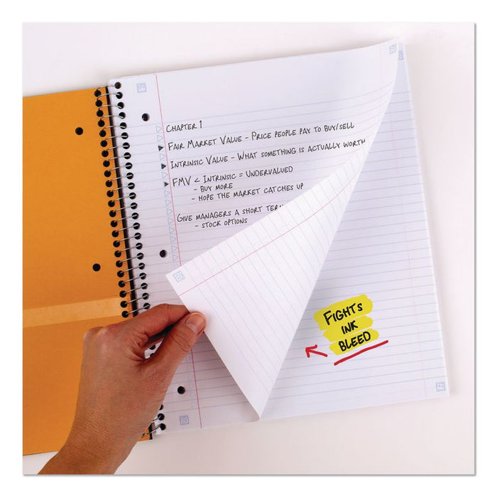 Wirebound Notebook, 1-Subject, Medium/College Rule, Black Cover, (100) 11 x 8.5 Sheets