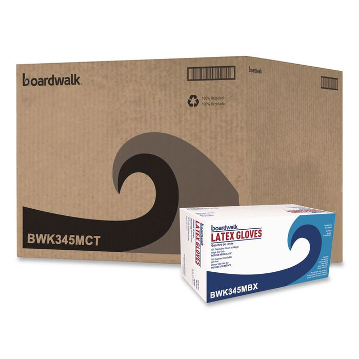 General-Purpose Latex Gloves, Powder-Free, Medium, 4.4 mil Thick, 9.5" Long, Natural, 100/Box, 10 Boxes/Carton