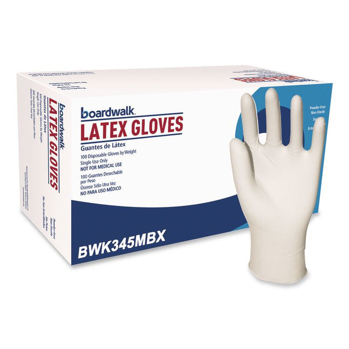 General-Purpose Latex Gloves, Powder-Free, Medium, 4.4 mil Thick, 12" Long, Natural, 100/Box