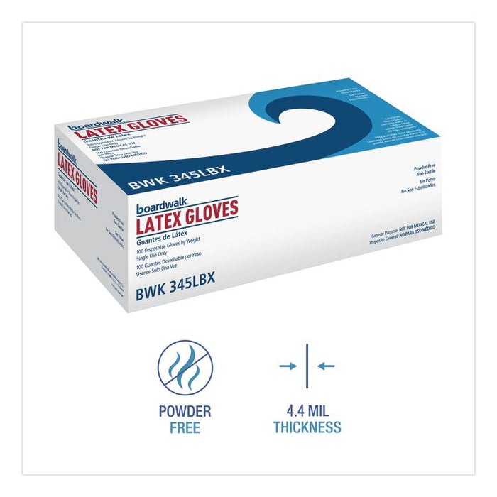 General-Purpose Latex Gloves, Powder-Free, Large, 4.4 mil Thick, 12" Long, Natural, 100/Box