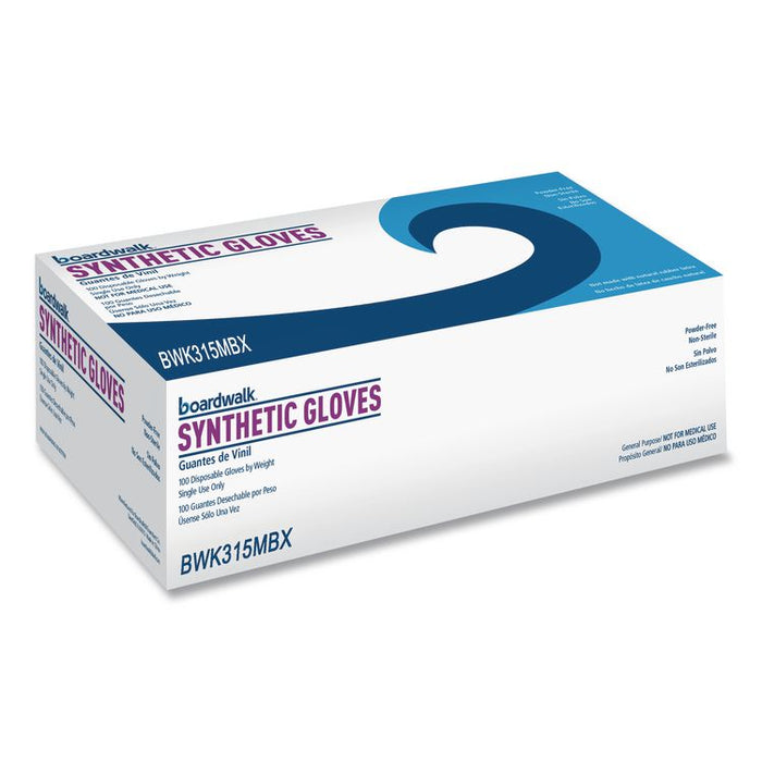 Powder-Free Synthetic Vinyl Gloves, Medium, 4 mil Thick, 9.5" Long, Beige, 100/Box