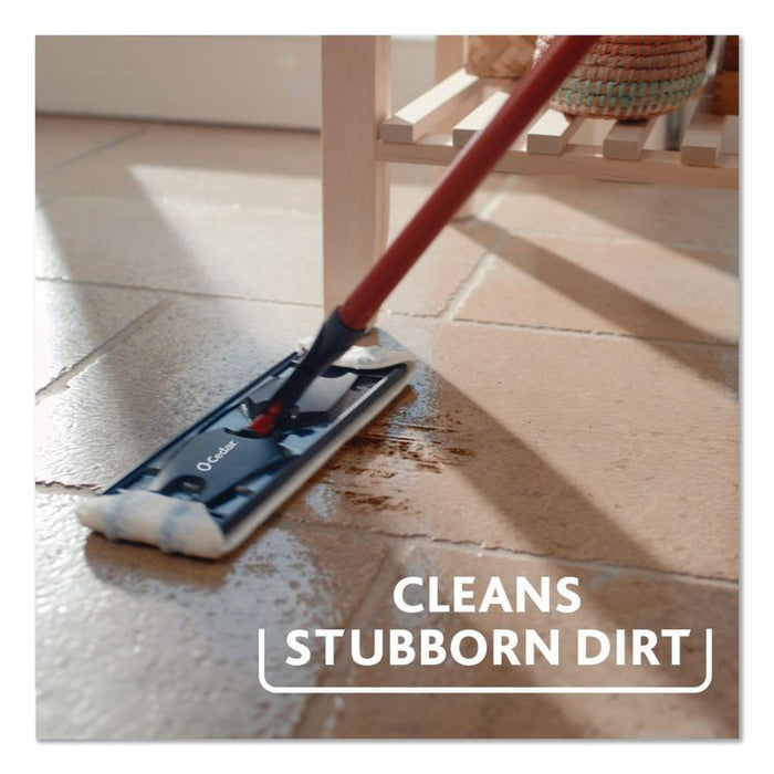 H2Pro Flat Mop System, 9.25 x 4.38 White/Blue Microfiber Head, Up to 56" Black/Red Handle