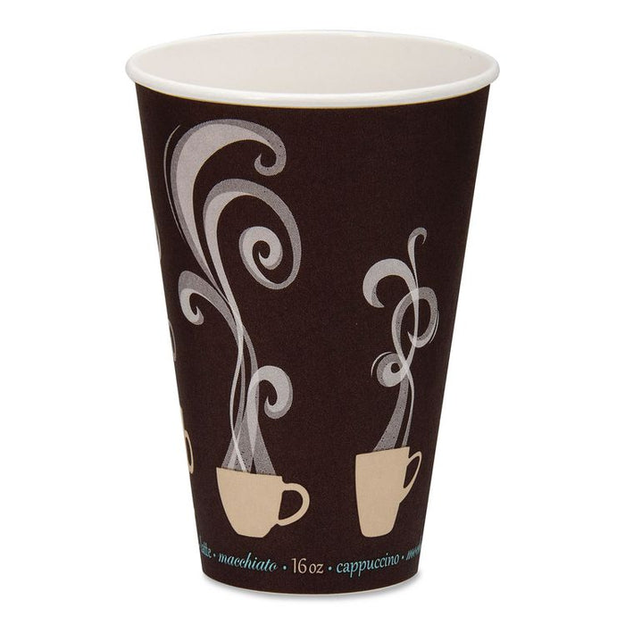 Thermoguard Insulated Paper Hot Cups, 16 oz, Steam Print Design, 600/Carton