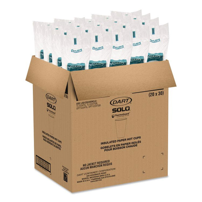 Thermoguard Insulated Paper Hot Cups, 16 oz, White Sustainable Forest Design, 600/Carton