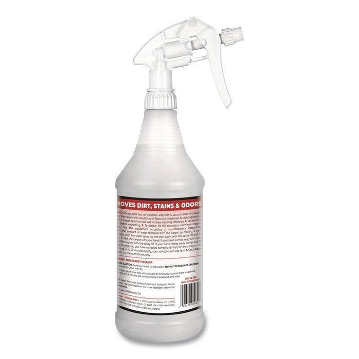 Pro Carpet Cleaner Ready-To-Use, Unscented, 32 oz Spray Bottle, 12/Carton