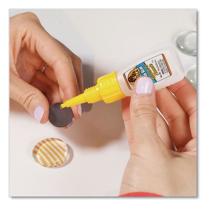 Super Glue with Brush and Nozzle Applicators, 0.35 oz, Dries Clear