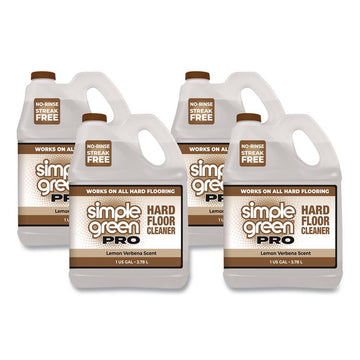 Pro Hard Floor Cleaner, Lemon Verbena Scent, 1 gal Bottle, 4/Carton