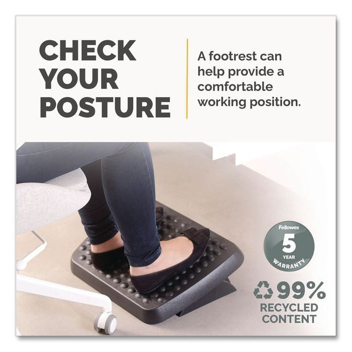 Standard Footrest, Adjustable, 17.63w x 13.13d x 3.75h, Graphite