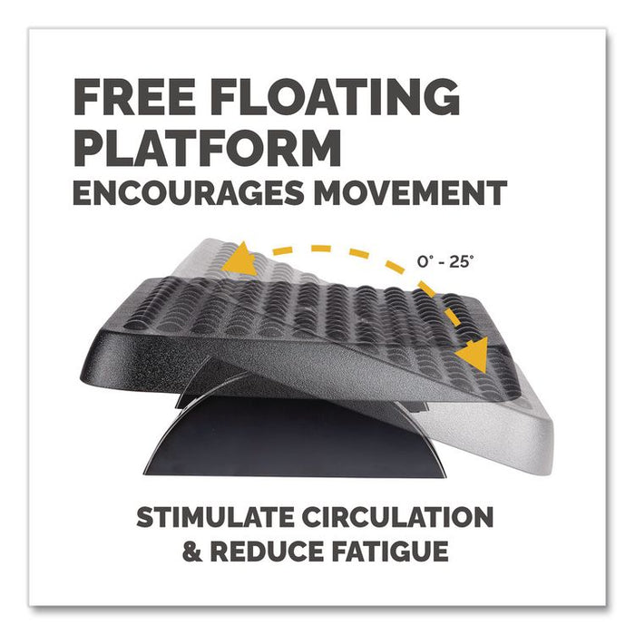 Standard Footrest, Adjustable, 17.63w x 13.13d x 3.75h, Graphite