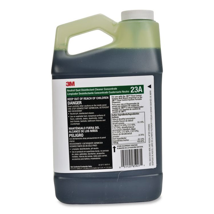 Neutral Quat Disinfectant Cleaner Concentrate 23A, 0.5 gal Bottle, 4/Carton