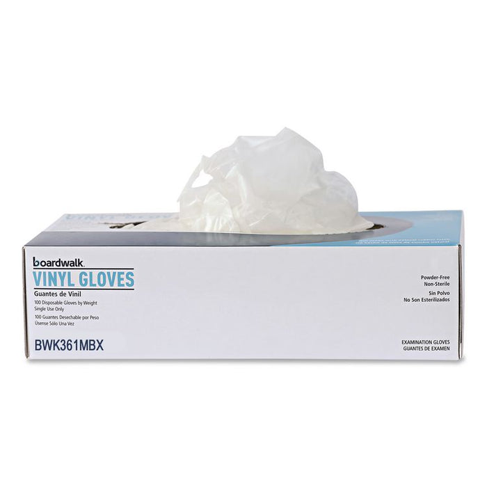 Exam Vinyl Gloves, Powder-Free, Medium, 3.6 mil Thick, 9.5" Long, Clear, 100/Box, 10 Boxes/Carton