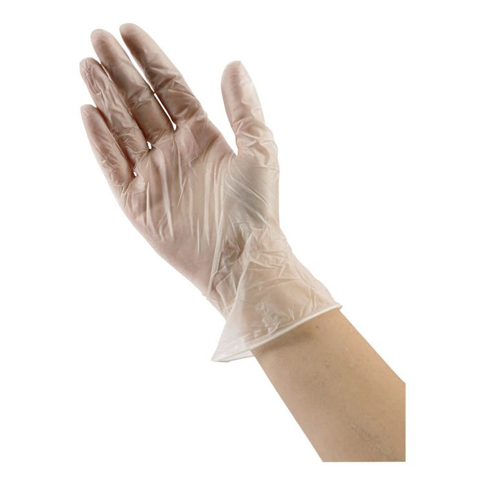 Exam Vinyl Gloves, Powder-Free, Medium, 3.6 mil Thick, 9.5" Long, Clear, 100/Box, 10 Boxes/Carton