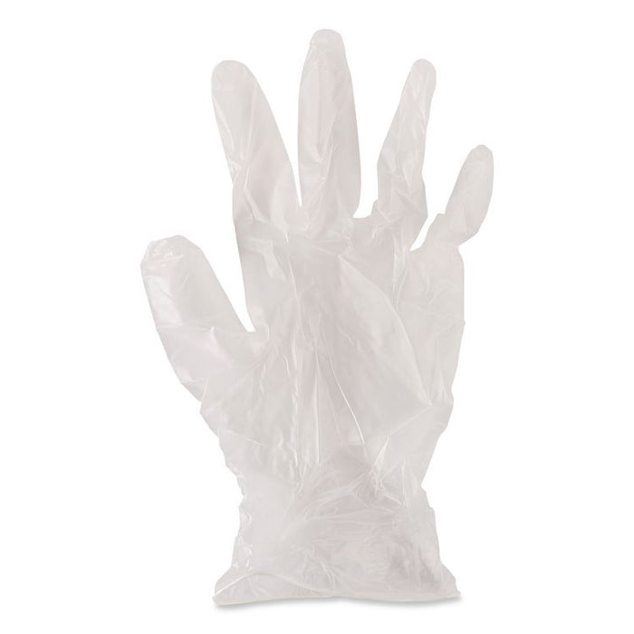 Exam Vinyl Gloves, Powder-Free, Small, 3.6 mil Thick, 9.5" Long, Clear, 100/Box