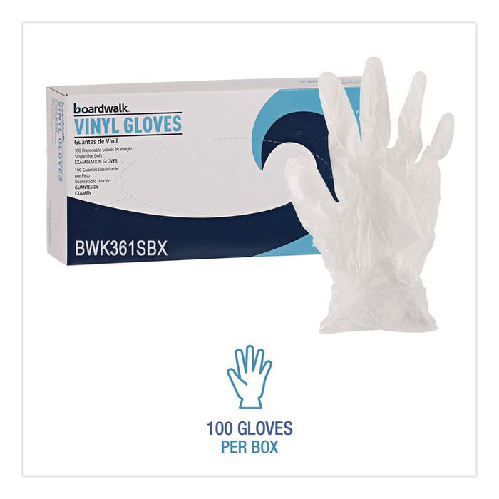 Exam Vinyl Gloves, Powder-Free, Small, 3.6 mil Thick, 9.5" Long, Clear, 100/Box
