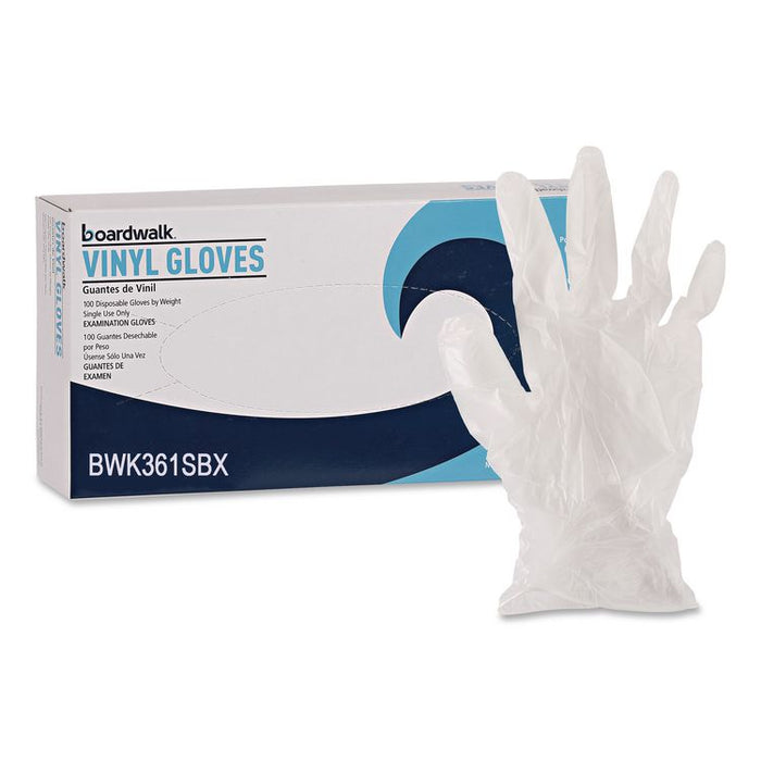 Exam Vinyl Gloves, Powder-Free, Small, 3.6 mil Thick, 9.5" Long, Clear, 100/Box