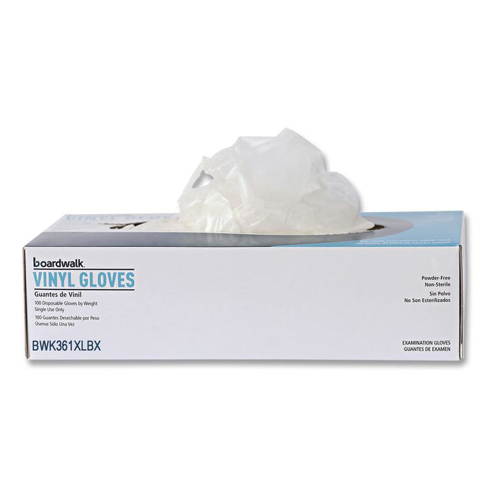 Exam Vinyl Gloves, Powder-Free, X-Large, 3.6 mil Thick, 9.5" Long, Clear, 100/Box