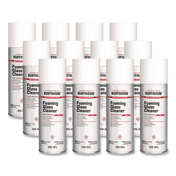 Professional Foaming Glass Cleaner Aerosol, 20 oz Aerosol Spray, 12/Carton
