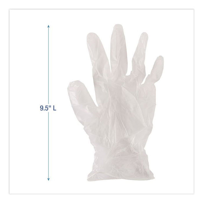 Exam Vinyl Gloves, Powder-Free, Large, 3.6 mil Thick, 9.5" Long, Clear, 100/Box