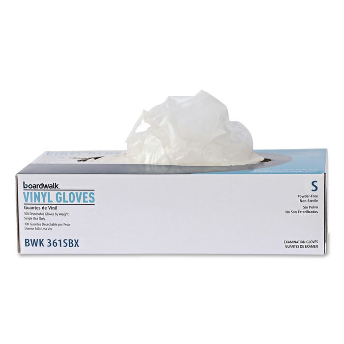 Exam Vinyl Gloves, Powder-Free, Large, 3.6 mil Thick, 9.5" Long, Clear, 100/Box, 10 Boxes/Carton
