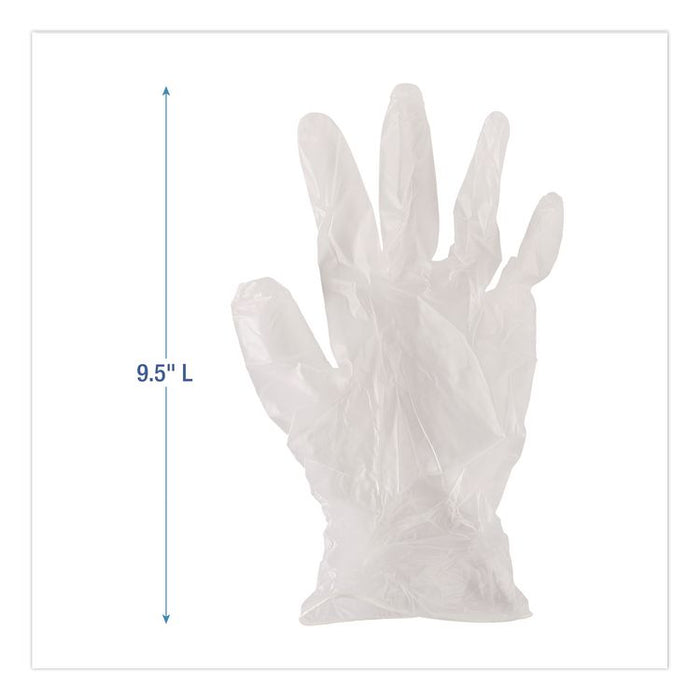Exam Vinyl Gloves, Powder-Free, Medium, 3.6 mil Thick, 9.5" Long, Clear, 100/Box