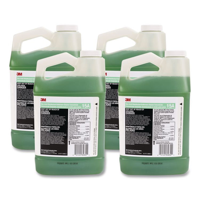 Non-Acid Disinfectant Bathroom Cleaner Concentrate, Fresh Scent, 0.5 gal Bottle, 4/Carton