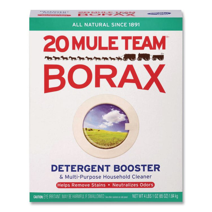 20 Mule Team Borax Laundry Booster, Powder, 4 lb Box, 6/Carton