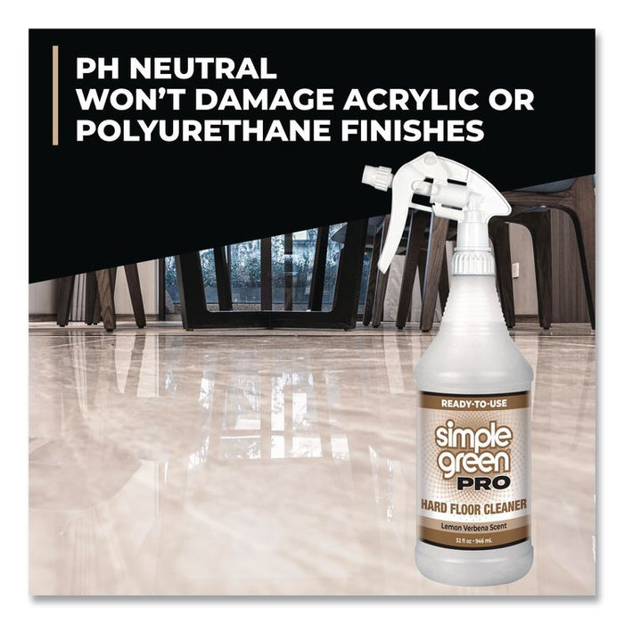Pro Hard Floor Cleaner, Lemon Verbena Scent, 32 oz Spray Bottle, 12/Carton
